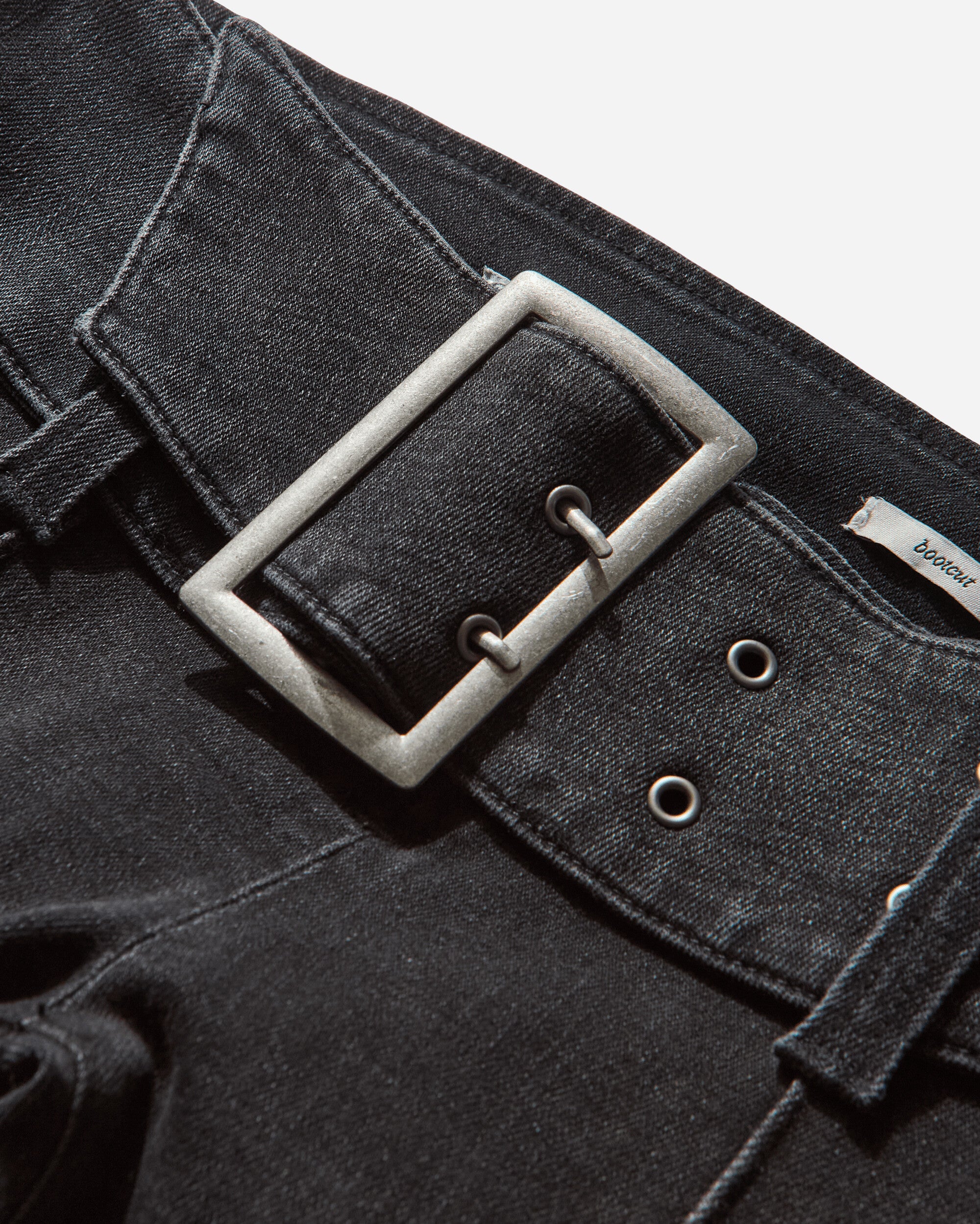 Guess Wmns Gusa Belted Bootcut Pant Gusa Black Sanded Wa Pants Denim W5BA2ED0231 GUBS