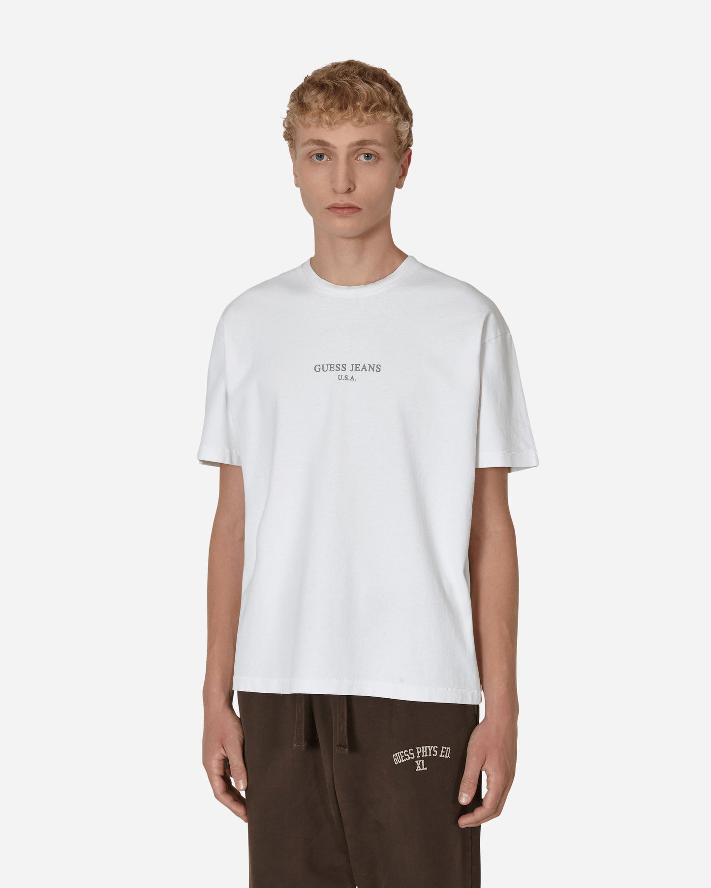 Guess USA Gusa Classic Logo Tee Alabaster White Shirts Shortsleeve M2BI01KBB50 G046