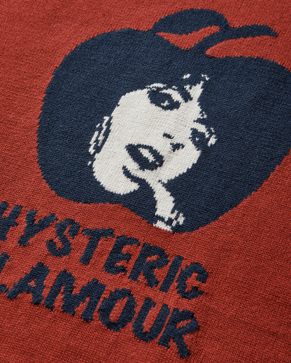 Hysteric Glamour Wmns Apple Girl Knitted Hoodie Multi Sweatshirts Hoodies 01253NS04 50