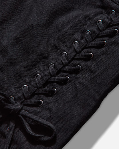 Hysteric Glamour Wmns Apple Panda Embroidered Side Lace-Up Denim Mini Skirt Multi Skirts Mini 01253AK01 96