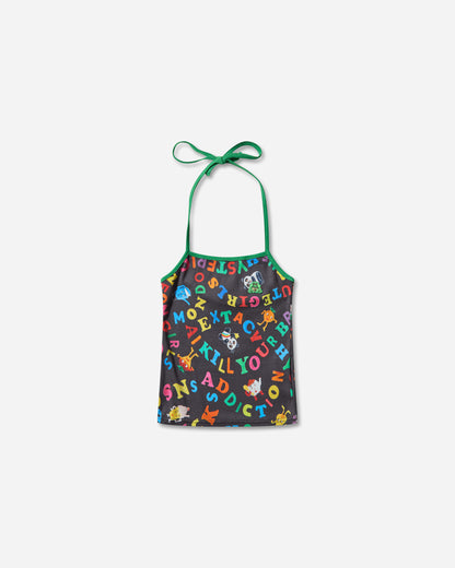 Hysteric Glamour Wmns Sns Addiction Pattern Halter Neck Black Pattern Knitwears Sweaters 01251CR02 99