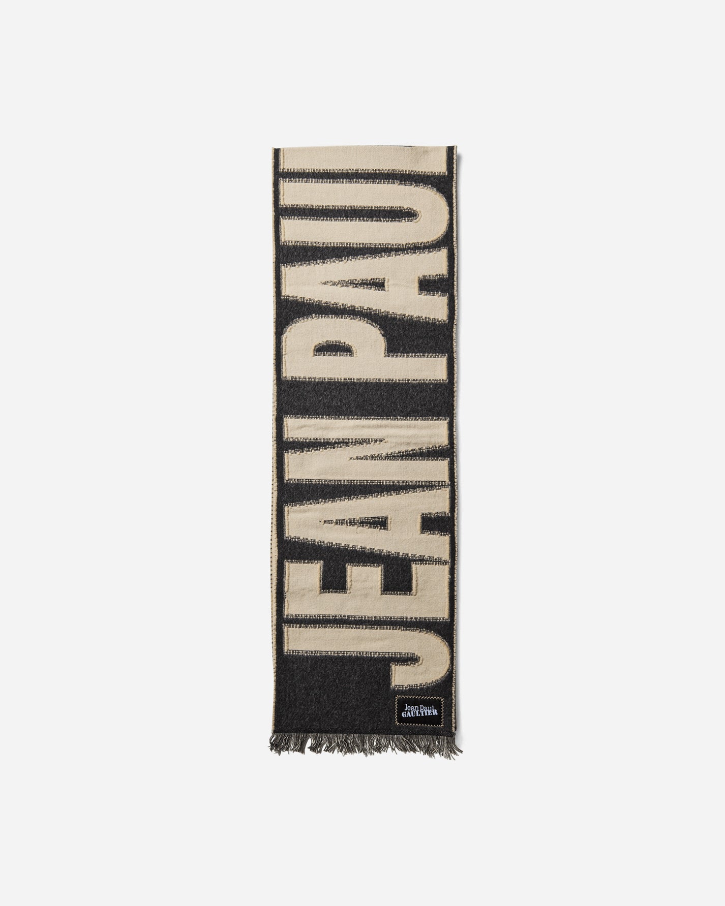 Jean Paul Gaultier Wmns Logo Scarf Ecru/Black Gloves and Scarves Scarves and Warmneck 2503UAC016W026 0300