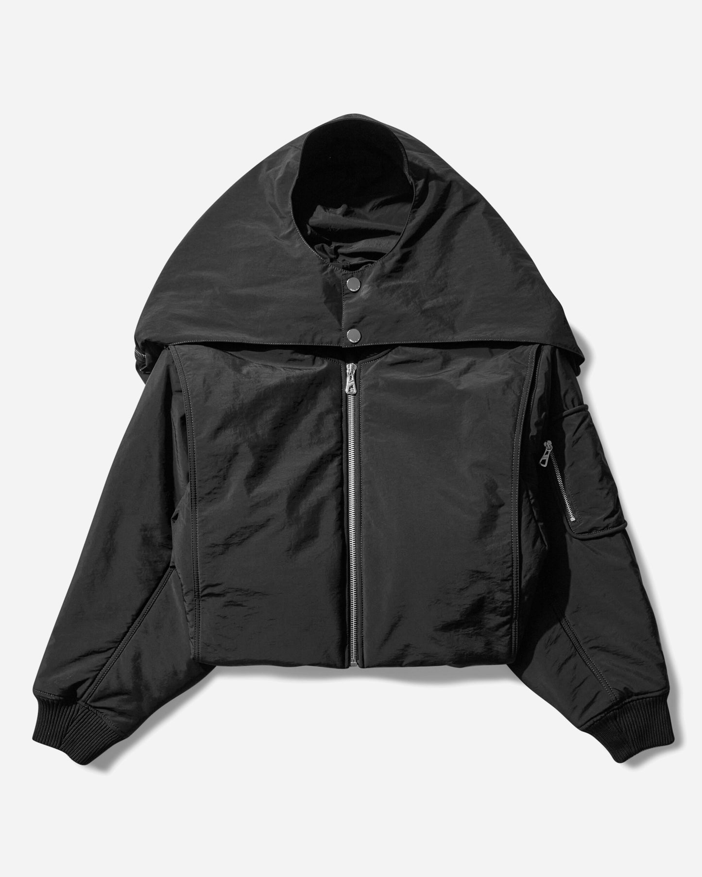 Jean Paul Gaultier Wmns Bomber With Hidden Hood Detail Black Coats and Jackets Bomber Jackets 2503UOU005W007 00