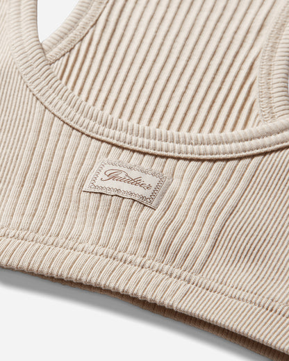 Jean Paul Gaultier Wmns Cotton Ribbed Bra With "Gaultier" Patch And Overall Buckles Nude T-Shirts Cropped 26-01-W-TO430-J014 63