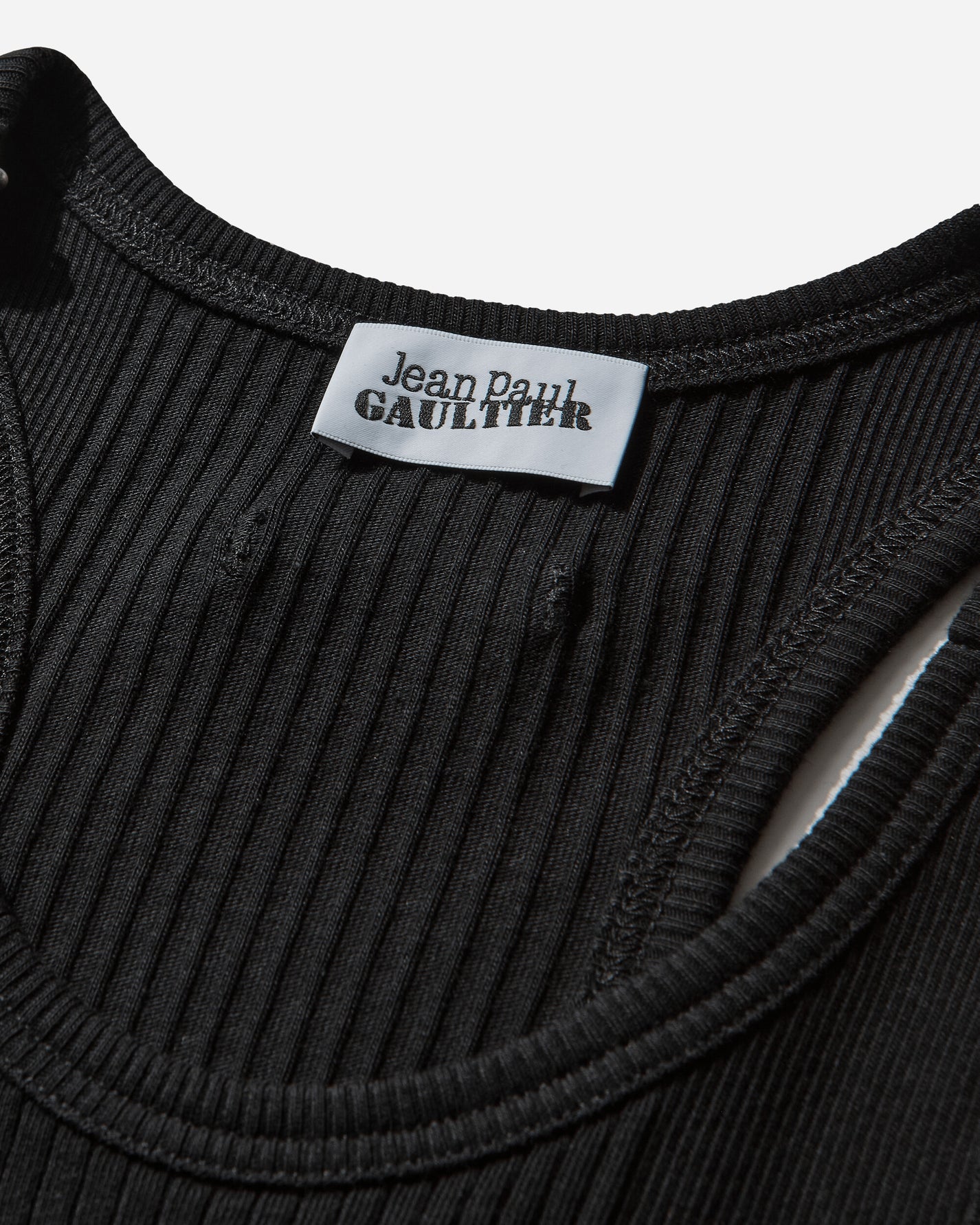 Jean Paul Gaultier Wmns Tank Top With With Overall Engraved Black T-Shirts Cropped 25-03-U-TO380-J014 00