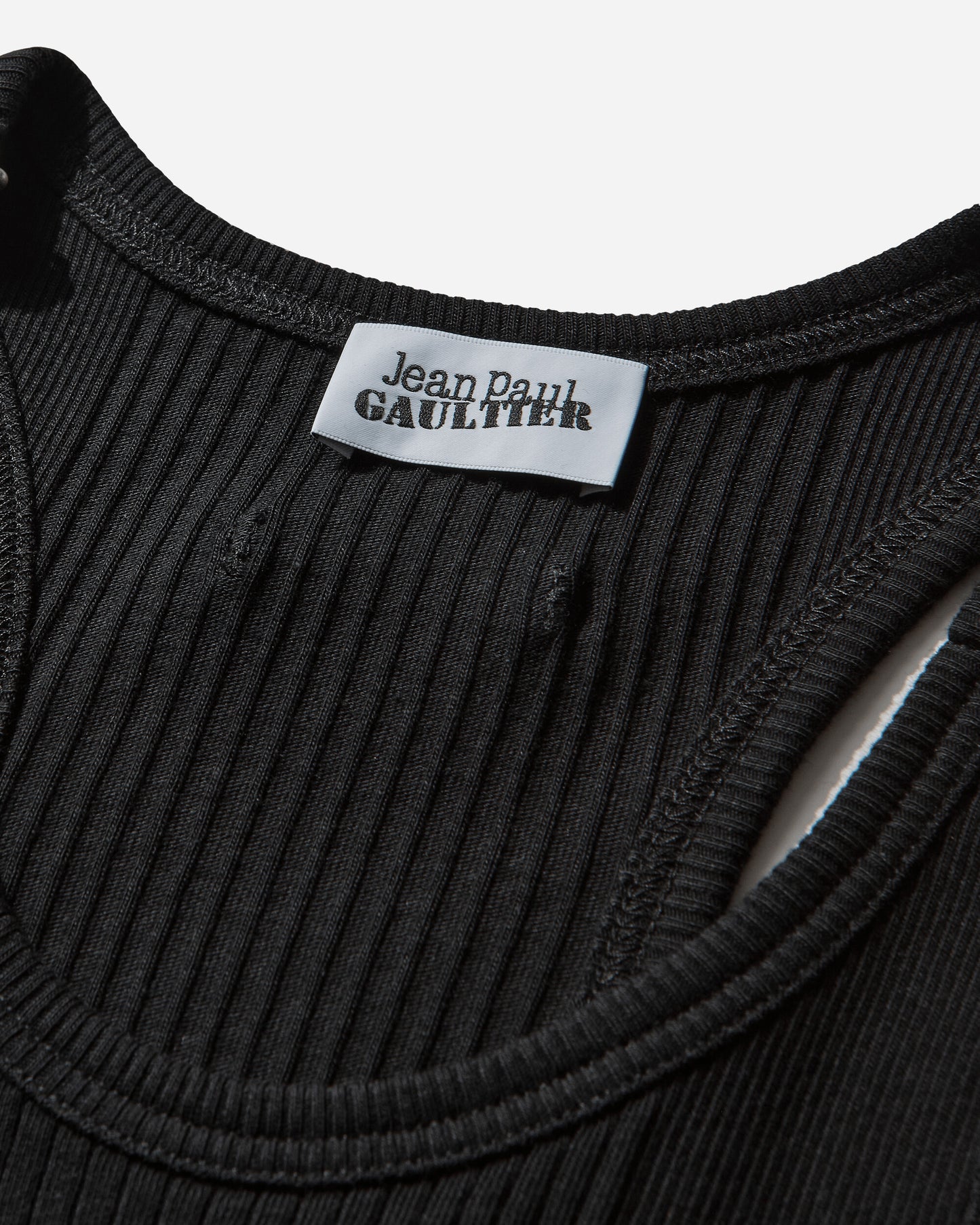 Jean Paul Gaultier Wmns Tank Top With With Overall Engraved Black T-Shirts Cropped 25-03-U-TO380-J014 00