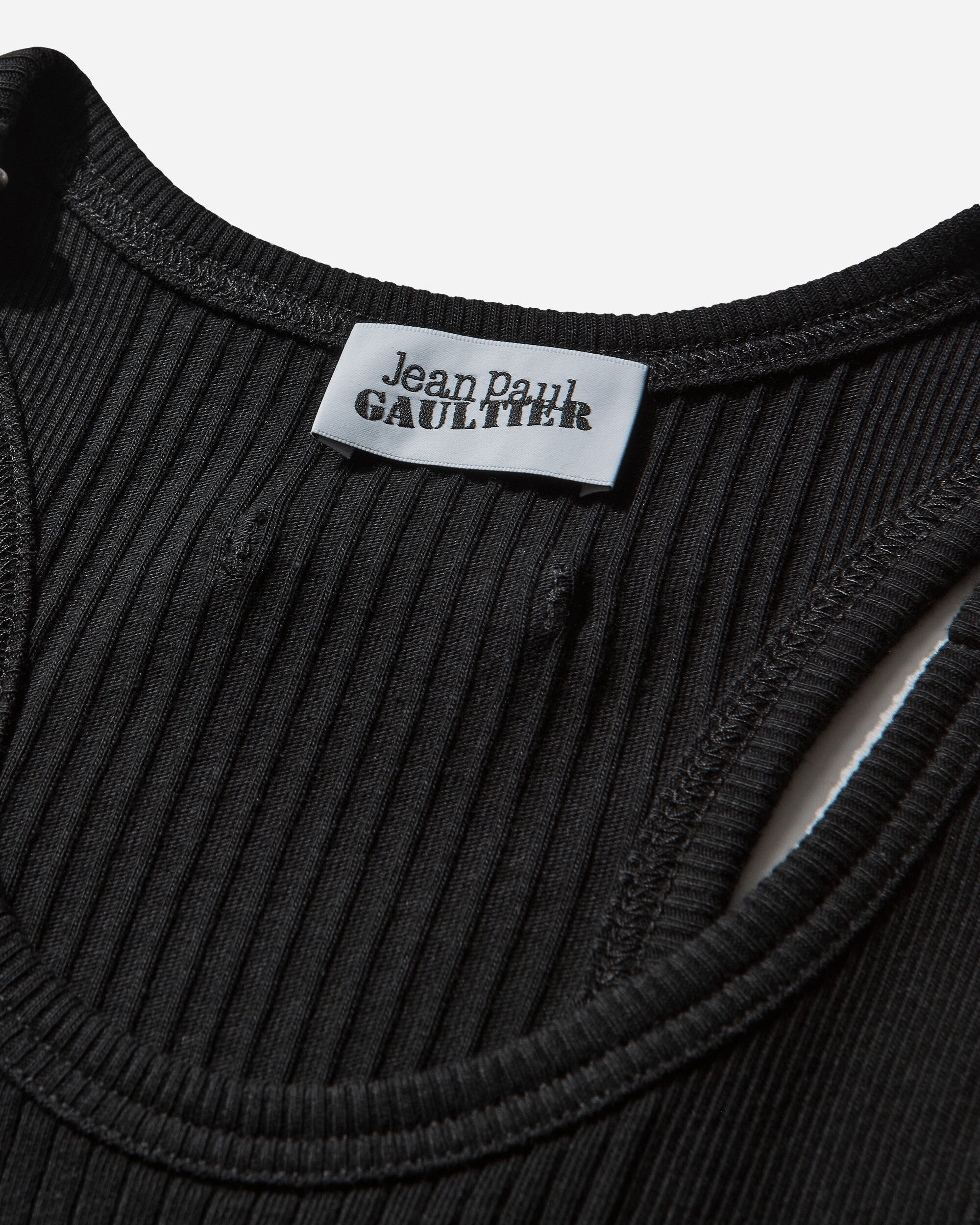 Jean Paul Gaultier Wmns Tank Top With With Overall Engraved Black T-Shirts Cropped 25-03-U-TO380-J014 00
