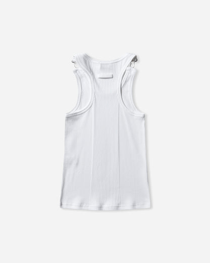 Jean Paul Gaultier Wmns Tank Top With With Overall Engraved White T-Shirts Cropped 25-03-U-TO380-J014 01