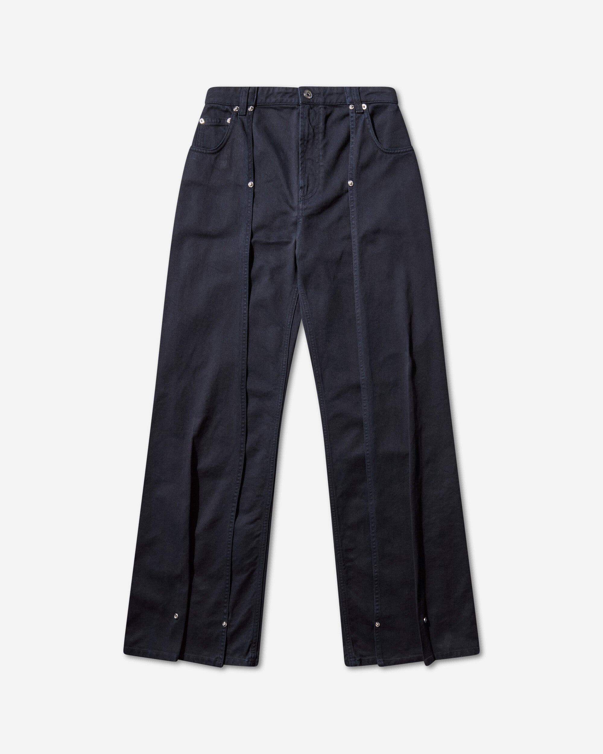 Jean Paul Gaultier Wmns Overdyed Denim Trouser With Upper Denim Panel Navy Pants Denim 2504WTR037W049 59