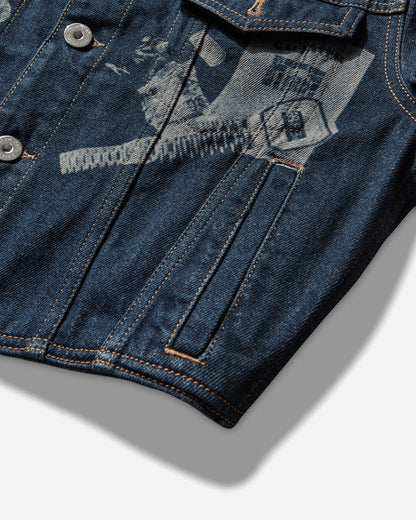 Jean Paul Gaultier Wmns Denim Jacket With Trompe L'Oeil Print Vintageblue Coats and Jackets Denim Jackets 26-01-W-JA035-D027 57