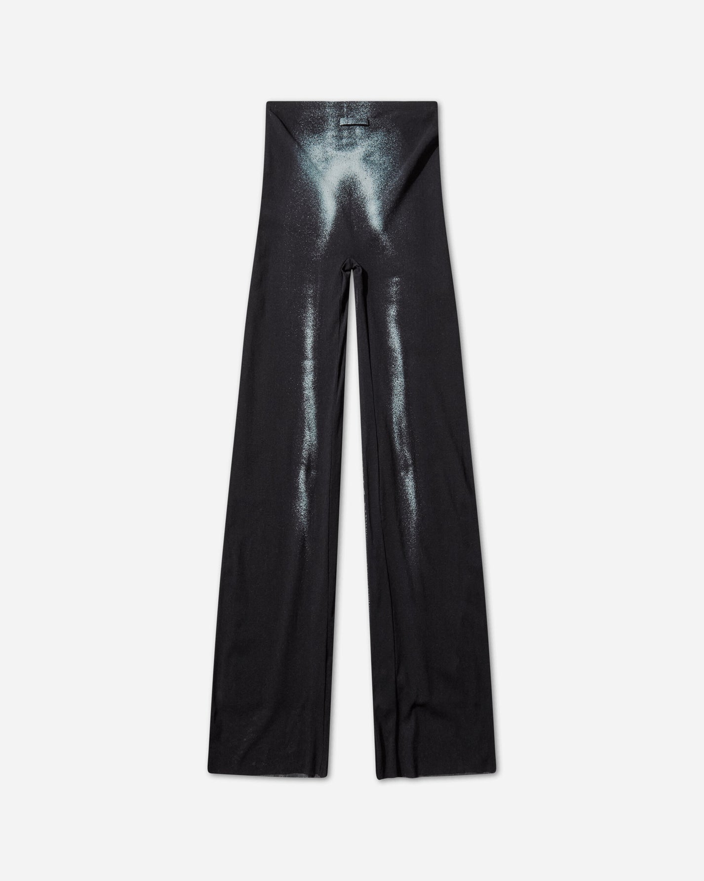 Jean Paul Gaultier Wmns Mesh Straight Trouser Printed Body Dust Black/Silver Pants Flare 2504WTR026M010P 0091