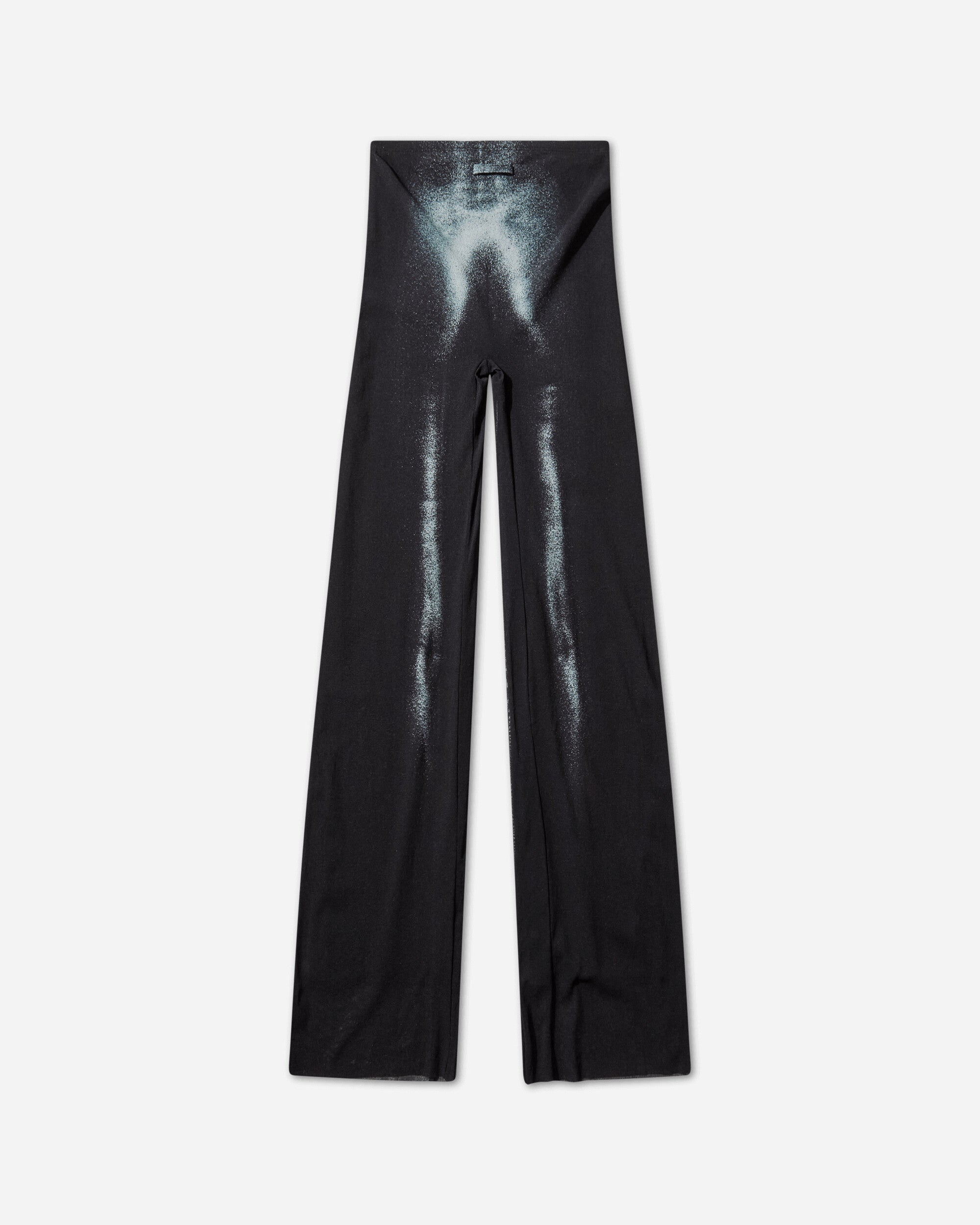 Jean Paul Gaultier Wmns Mesh Straight Trouser Printed Body Dust Black/Silver Pants Flare 2504WTR026M010P 0091