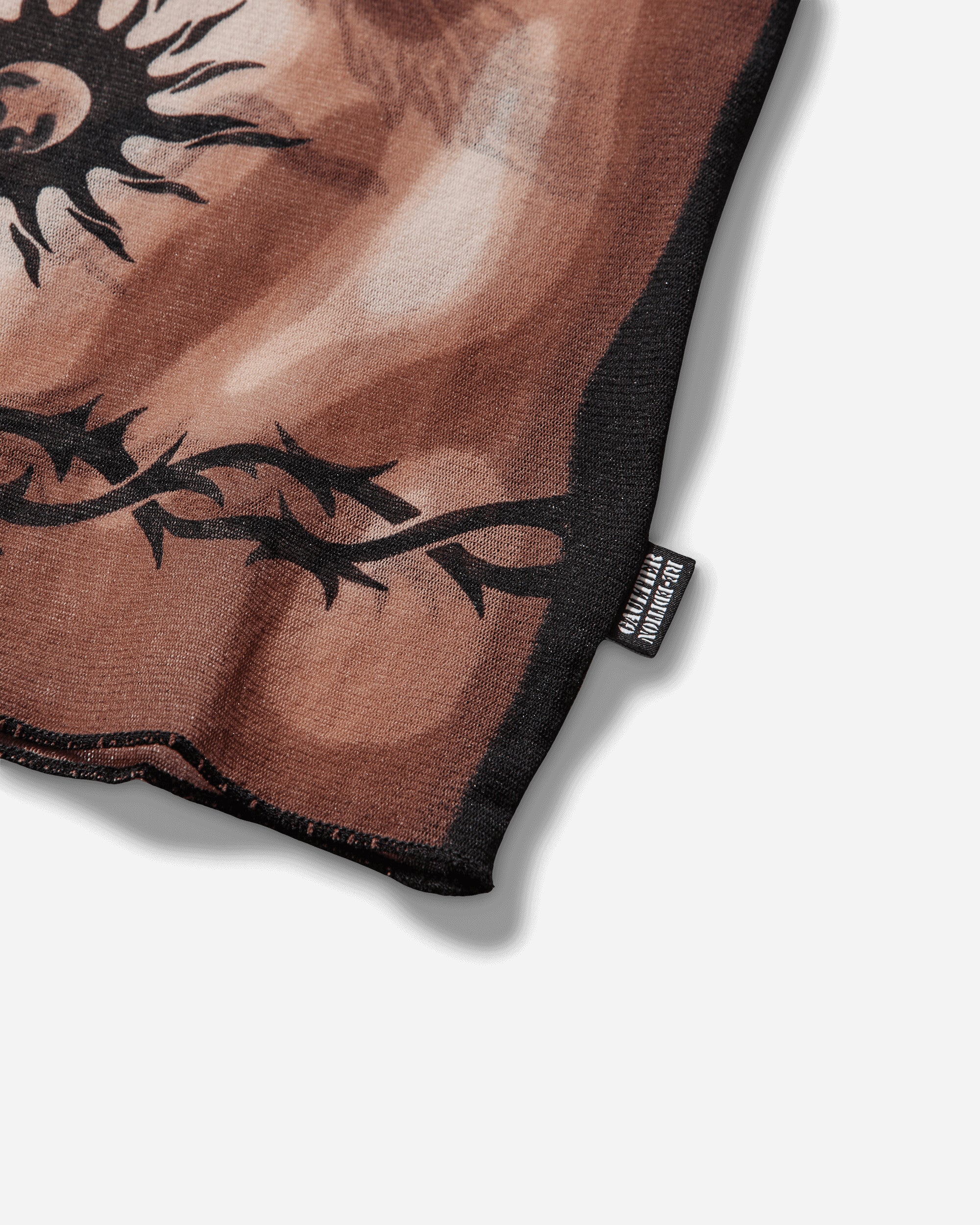 Jean Paul Gaultier Wmns Re-Edition :Long Sleeves Crew Neck Top - Printed "Safe Sex Tatoo" Nude/Brown/Black T-Shirts Longsleeve 26-01-W-TO456-M026P 636000