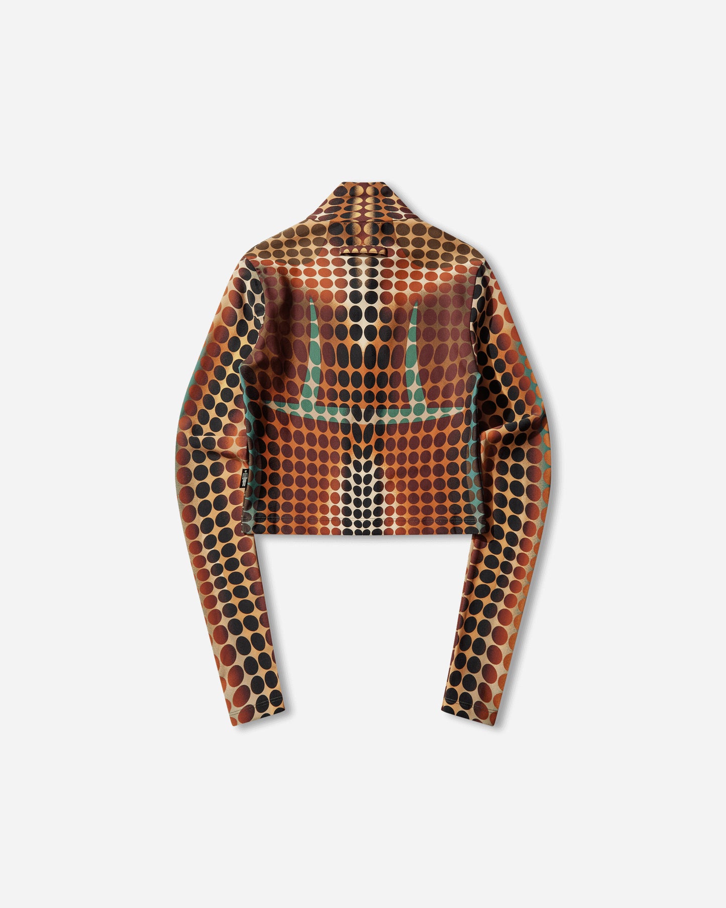 Jean Paul Gaultier Wmns Re-Edition :Top High Neck With Long Sleeves And Center Front Zip Closing Orange/Blue/Brown T-Shirts Longsleeve 26-01-W-TO443-J042P 155060