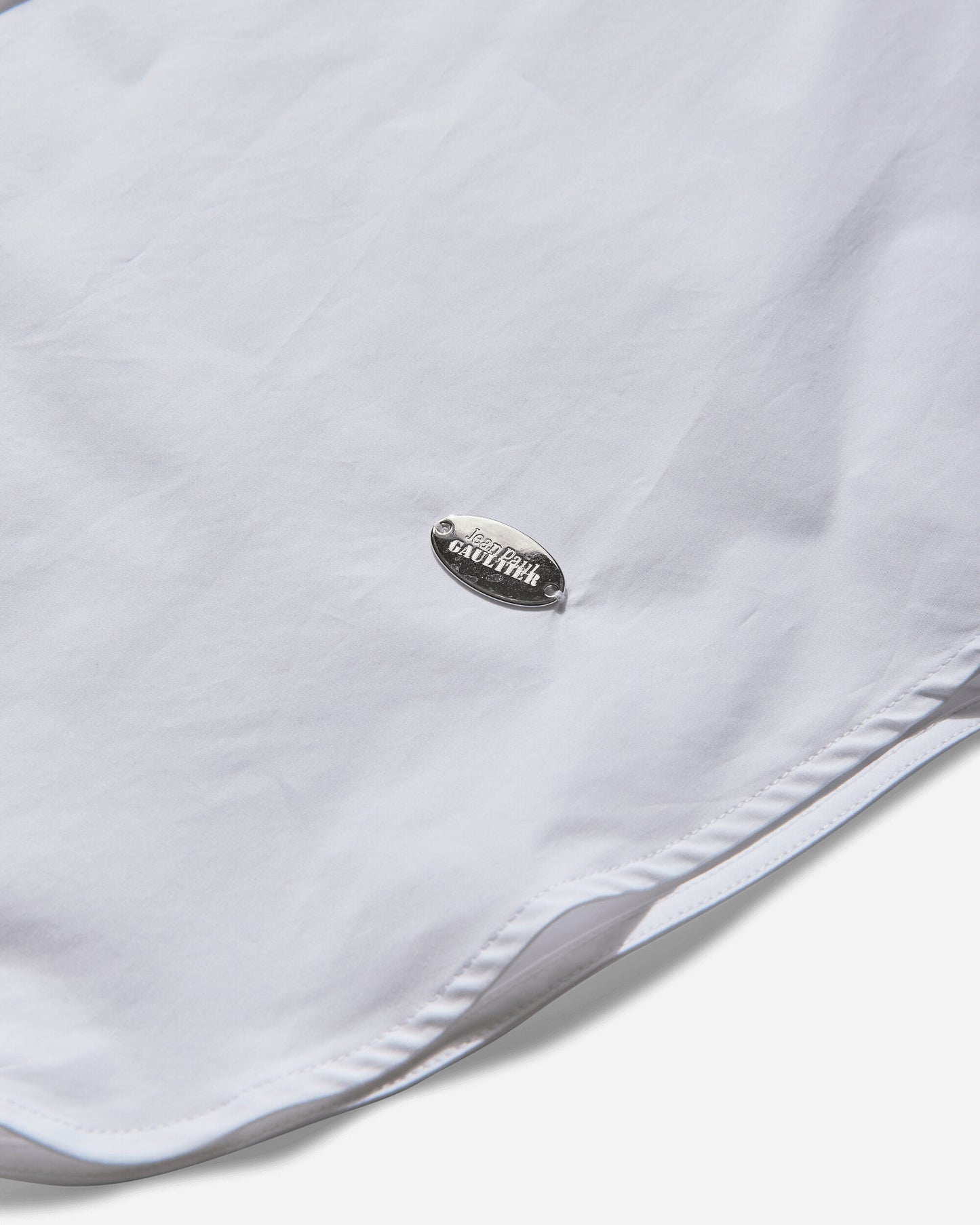 Jean Paul Gaultier Wmns Oversize Shirt With Hood And Sleeves Scarf Detail White Shirts Longsleeve Shirt 2504UST033C070 01