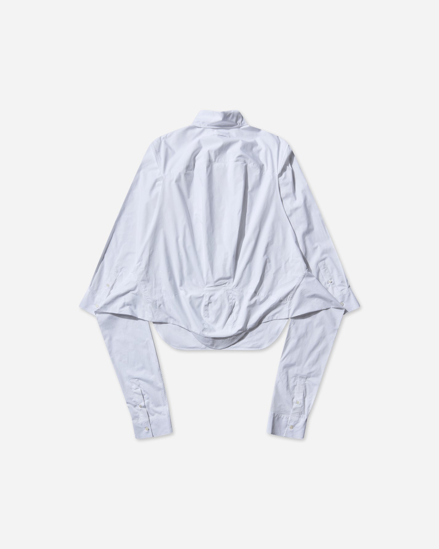 Jean Paul Gaultier Wmns Oversize Shirt With Hood And Sleeves Scarf Detail White Shirts Longsleeve Shirt 2504UST033C070 01