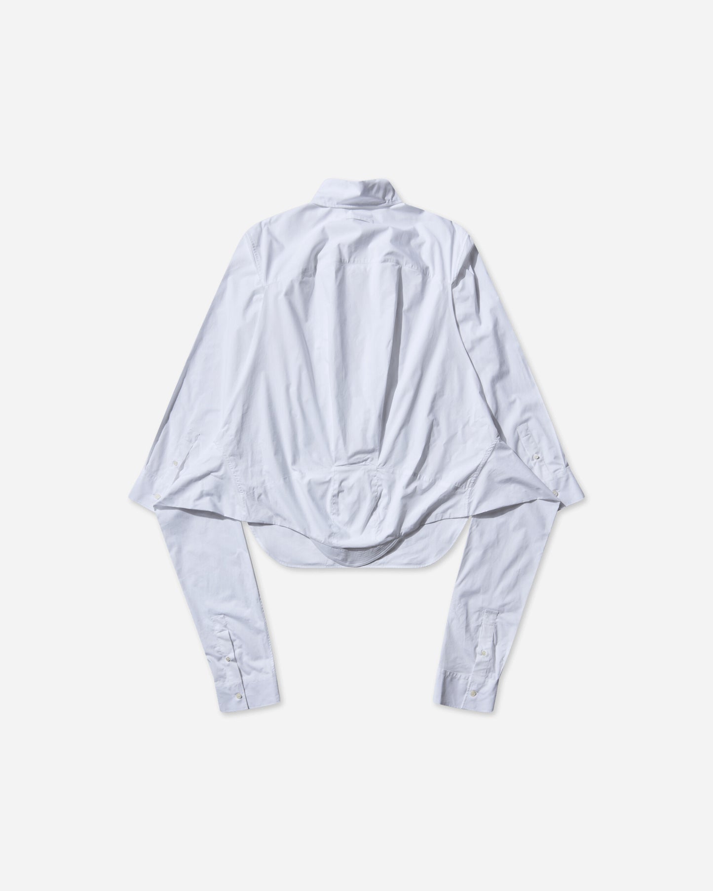 Jean Paul Gaultier Wmns Oversize Shirt With Hood And Sleeves Scarf Detail White Shirts Longsleeve Shirt 2504UST033C070 01