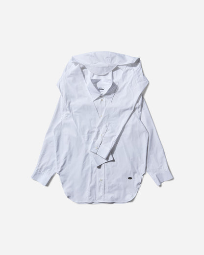 Jean Paul Gaultier Wmns Oversize Shirt With Hood And Sleeves Scarf Detail White Shirts Longsleeve Shirt 2504UST033C070 01