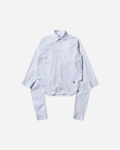 Jean Paul Gaultier Wmns Oversize Shirt With Hood And Sleeves Scarf Detail White Shirts Longsleeve Shirt 2504UST033C070 01