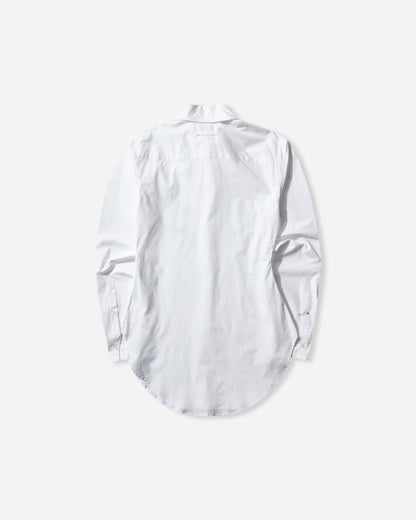 Jean Paul Gaultier Wmns Shirt With "Needles Jean Paul Gaultier" Flock Print White/Black Shirts Overshirt 26-01-W-ST050-C071 0100