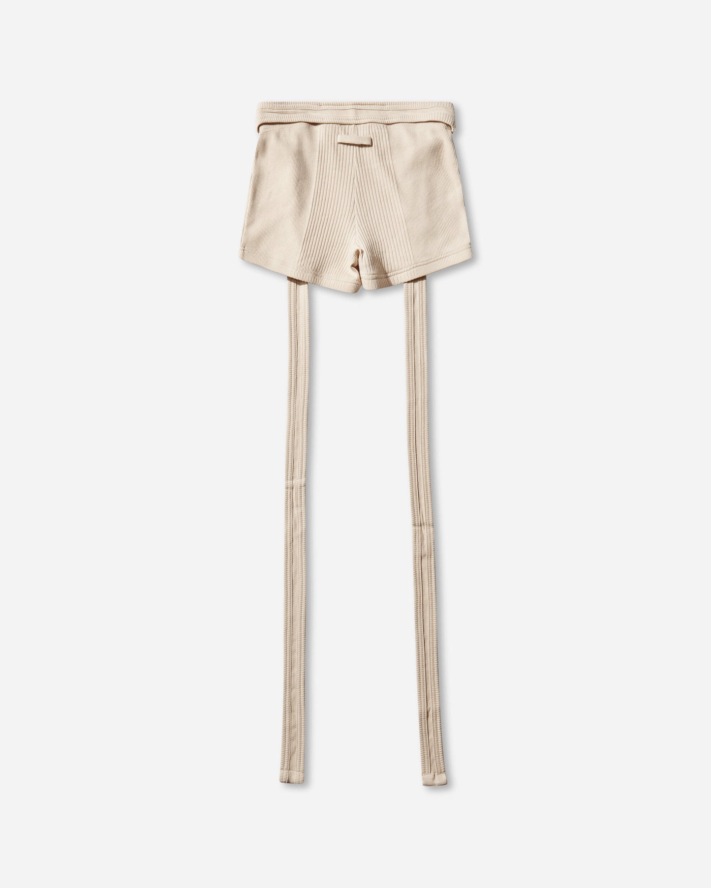 Jean Paul Gaultier Wmns Cotton Ribbed Short With "Gaultier" Patch And Overall Buckles Nude Shorts Short 26-01-W-TR059-J014 63