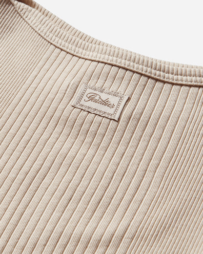 Jean Paul Gaultier Wmns Cotton Ribbed Cropped Baby Tee With "Gaultier" Patch Nude T-Shirts Shortsleeve 26-01-W-TO429-J014 63