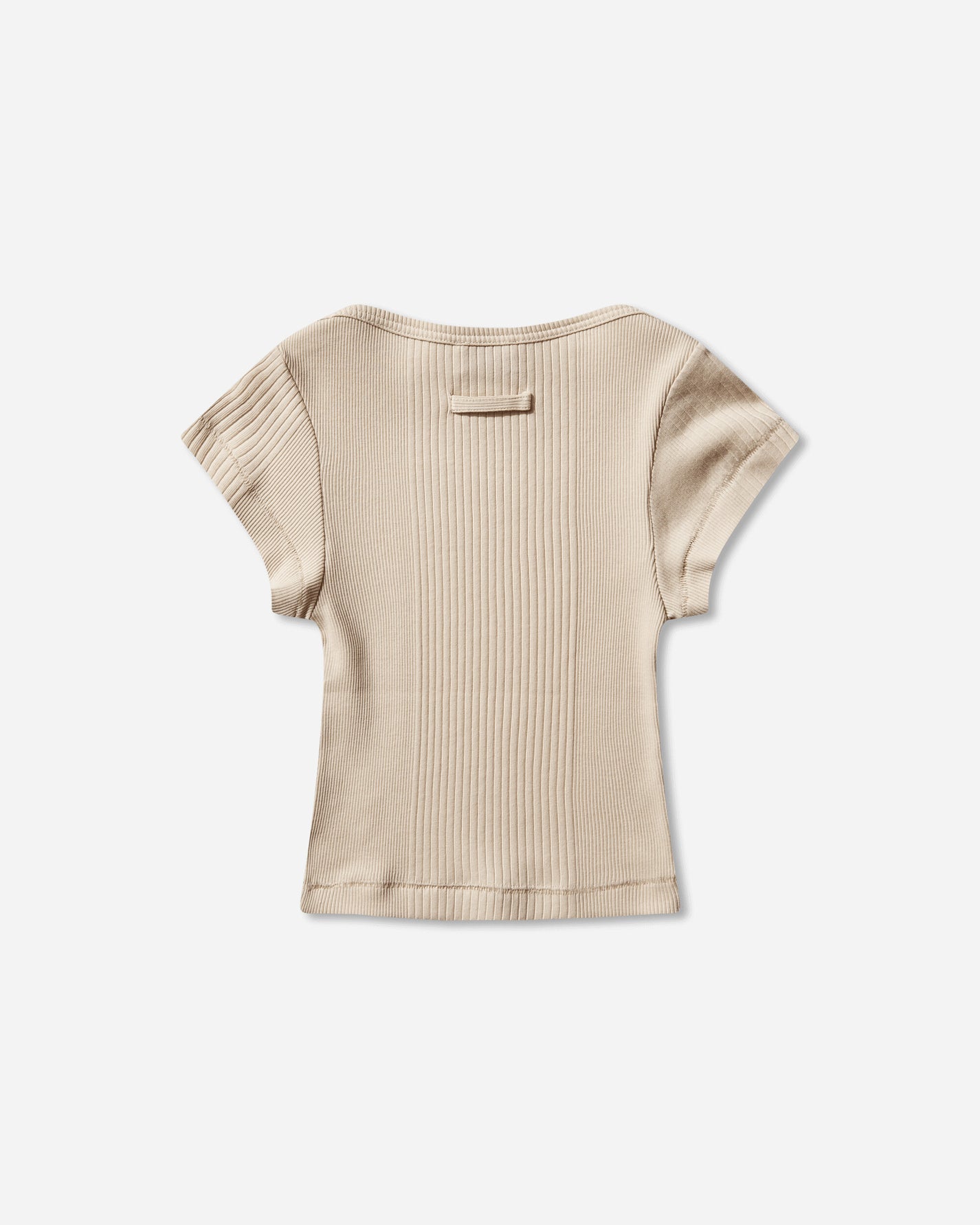 Jean Paul Gaultier Wmns Cotton Ribbed Cropped Baby Tee With "Gaultier" Patch Nude T-Shirts Shortsleeve 26-01-W-TO429-J014 63