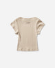 Jean Paul Gaultier Wmns Cotton Ribbed Cropped Baby Tee With "Gaultier" Patch Nude T-Shirts Shortsleeve 26-01-W-TO429-J014 63