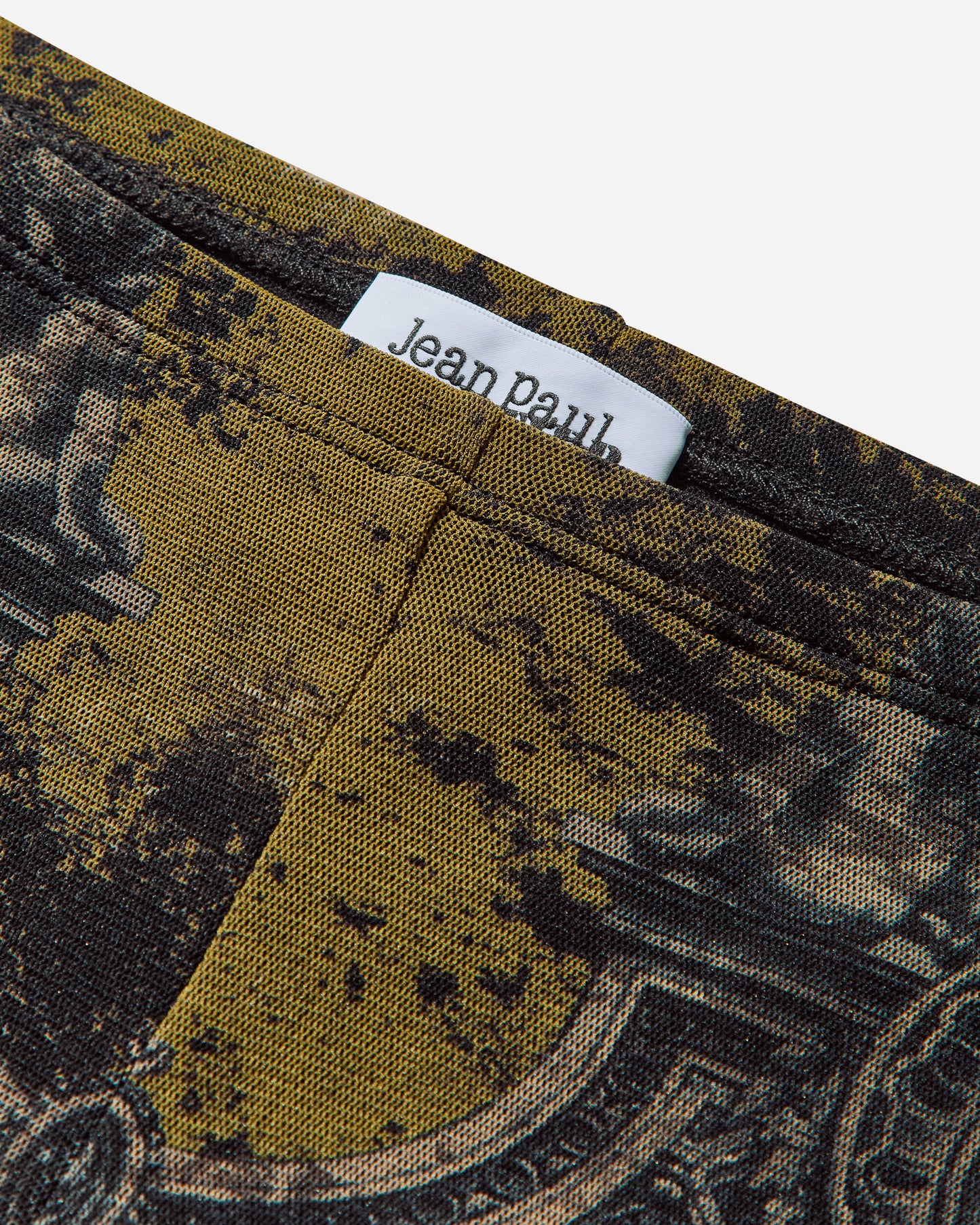 Jean Paul Gaultier Wmns Mesh Trouser Printed Medaillon Black/Khaki/Orange Pants Trousers 2503WTR016M006 P004115