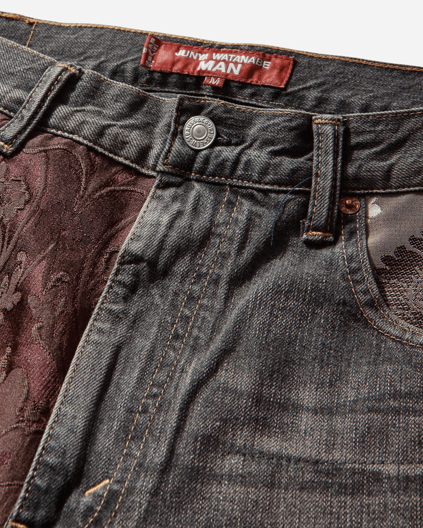 Junya Watanabe MAN Men'S Pants Black X Mix Pants Denim WQ-P219-S26 1