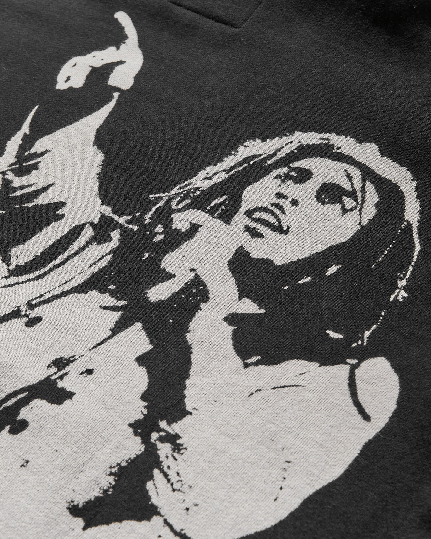 Junya Watanabe MAN Bob Marley Hooded Sweatshirt Black/Beige Sweatshirts Hoodies WO-T901-100 001