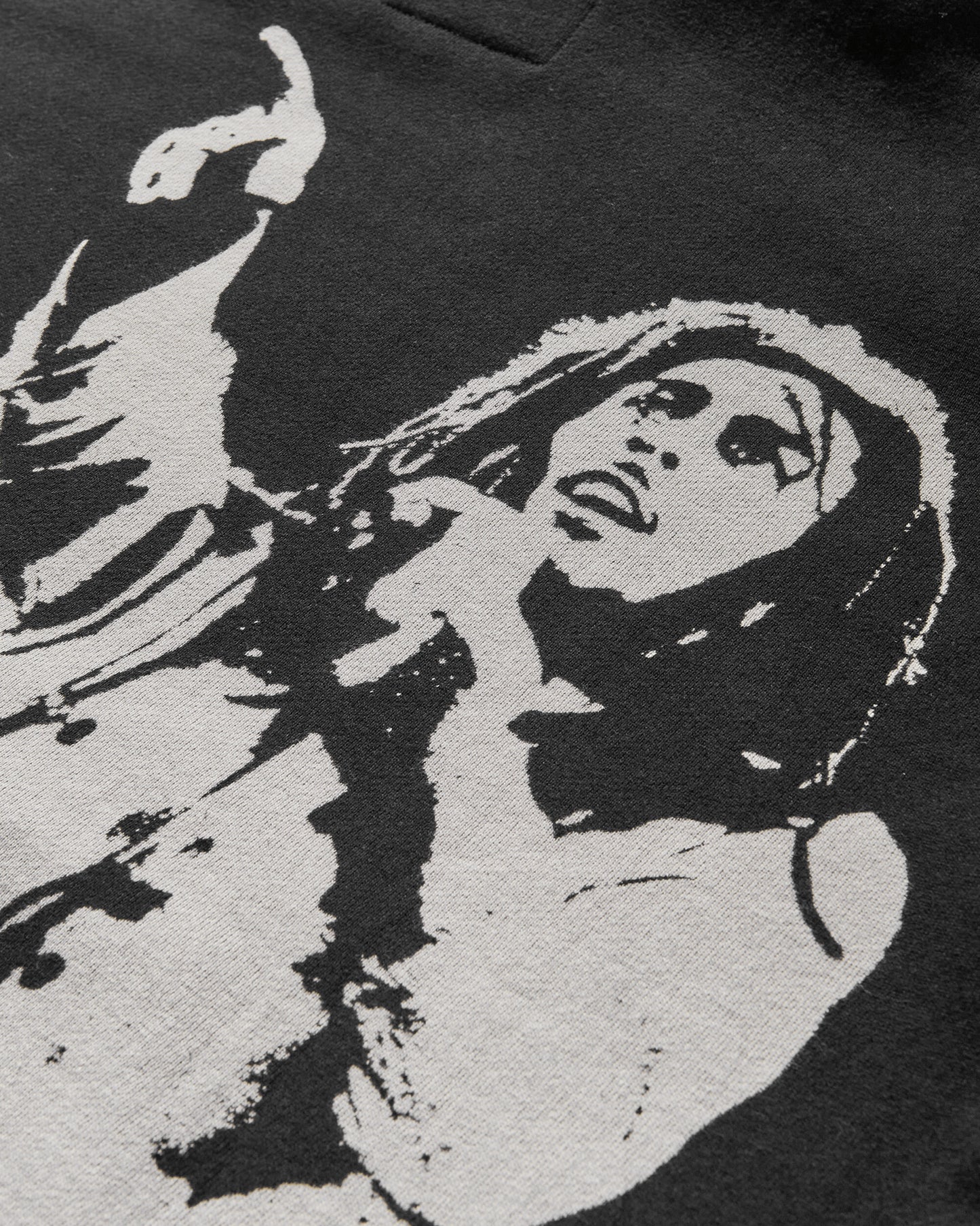 Junya Watanabe MAN Bob Marley Hooded Sweatshirt Black/Beige Sweatshirts Hoodies WO-T901-100 001