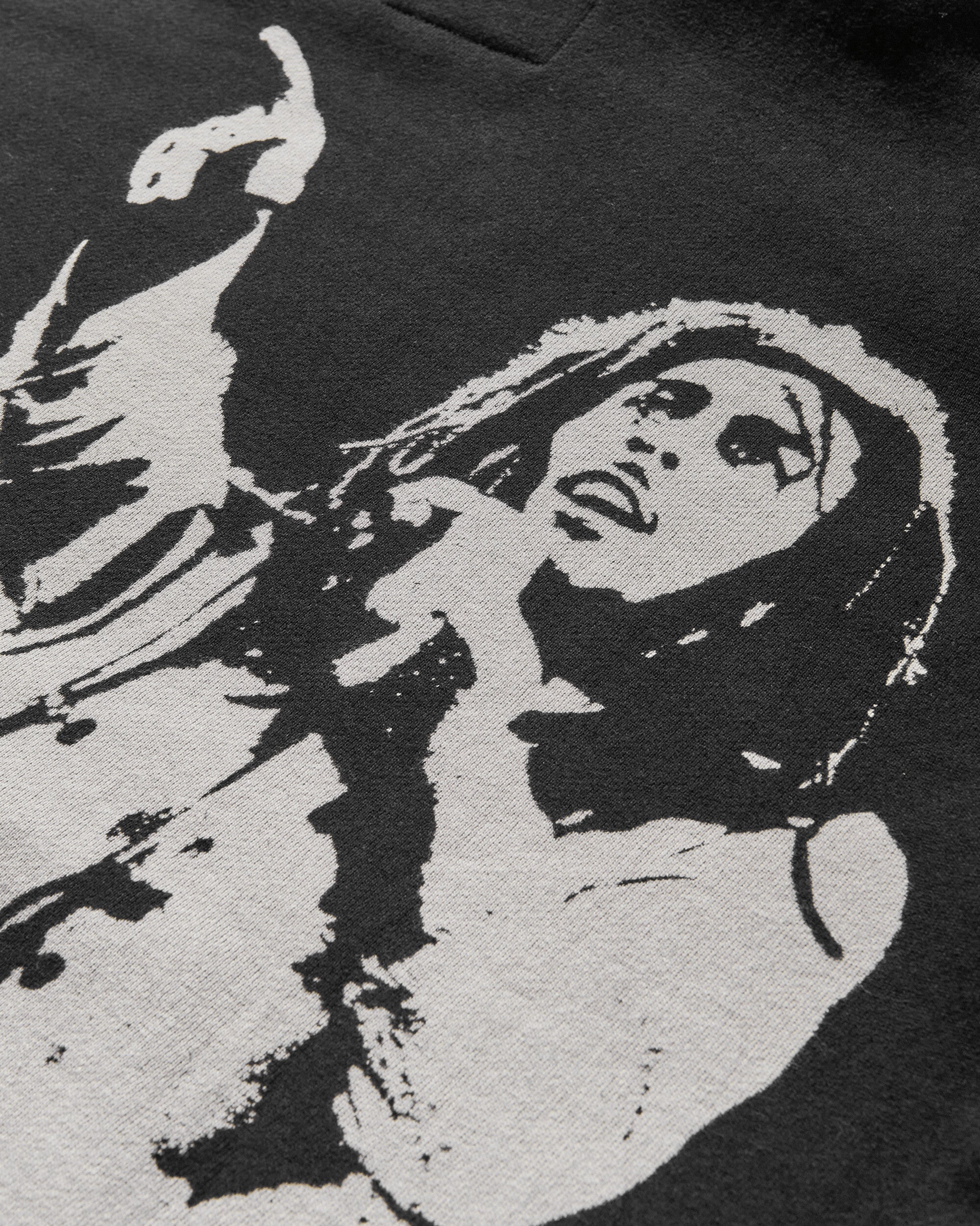 Junya Watanabe MAN Bob Marley Hooded Sweatshirt Black/Beige Sweatshirts Hoodies WO-T901-100 001