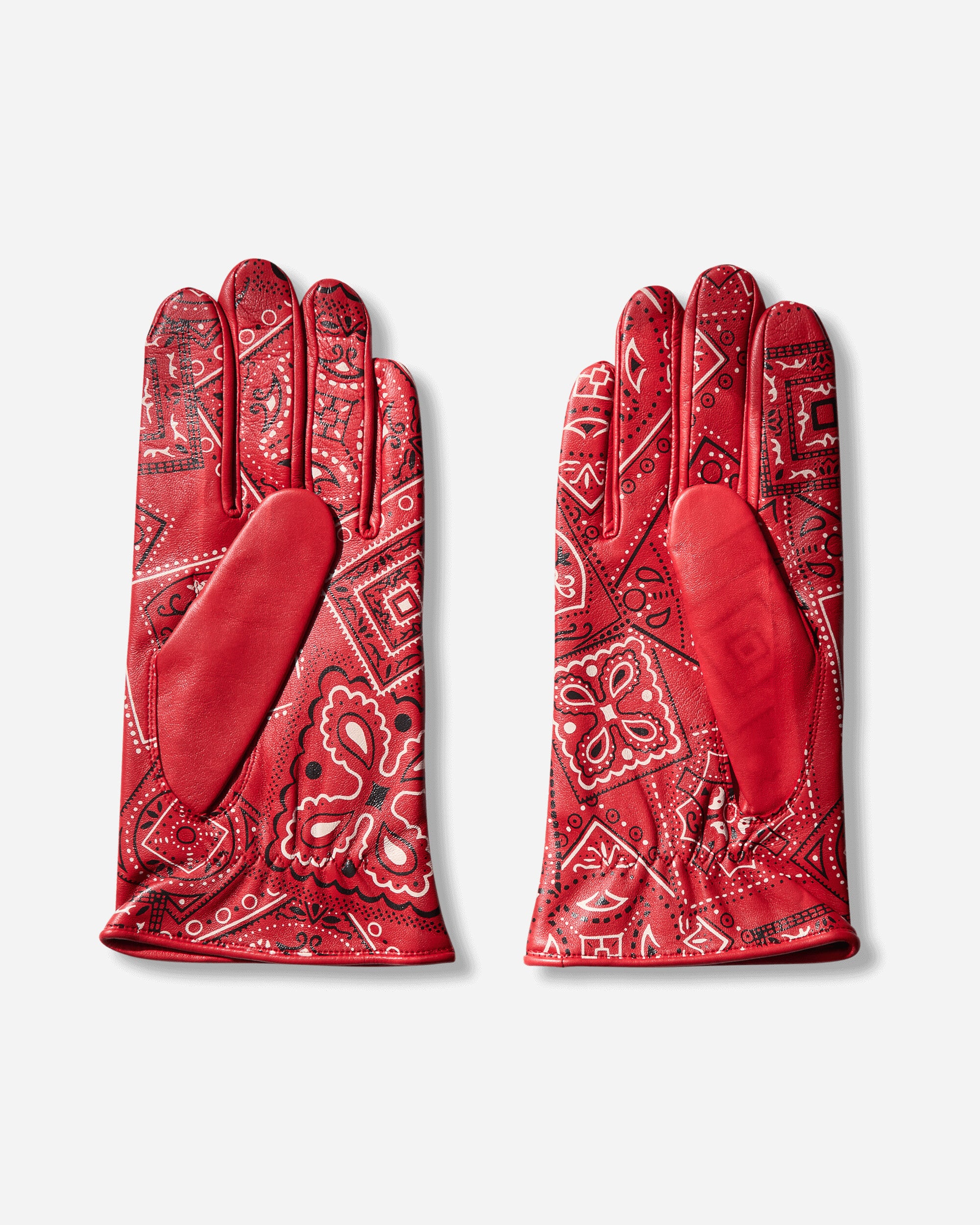 KAPITAL Leather Cookie Bandanna Gloves Red Gloves and Scarves Gloves K2409XG506 RED
