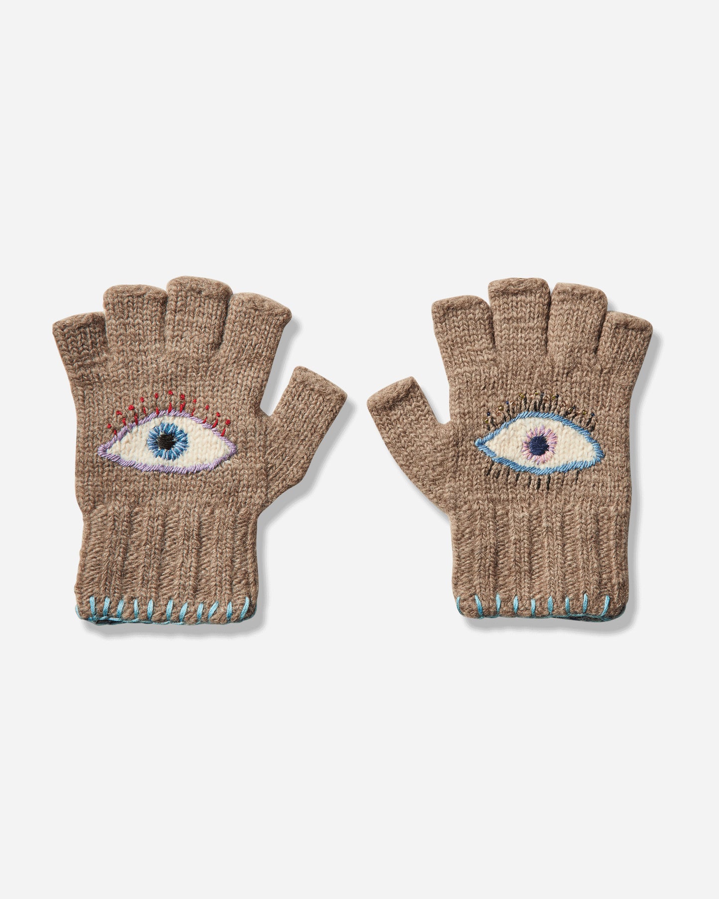 KAPITAL Wool Folktale Gloves Speakeasy Gray Beige Gloves and Scarves Gloves K2411XG554 GRAYBEIGE