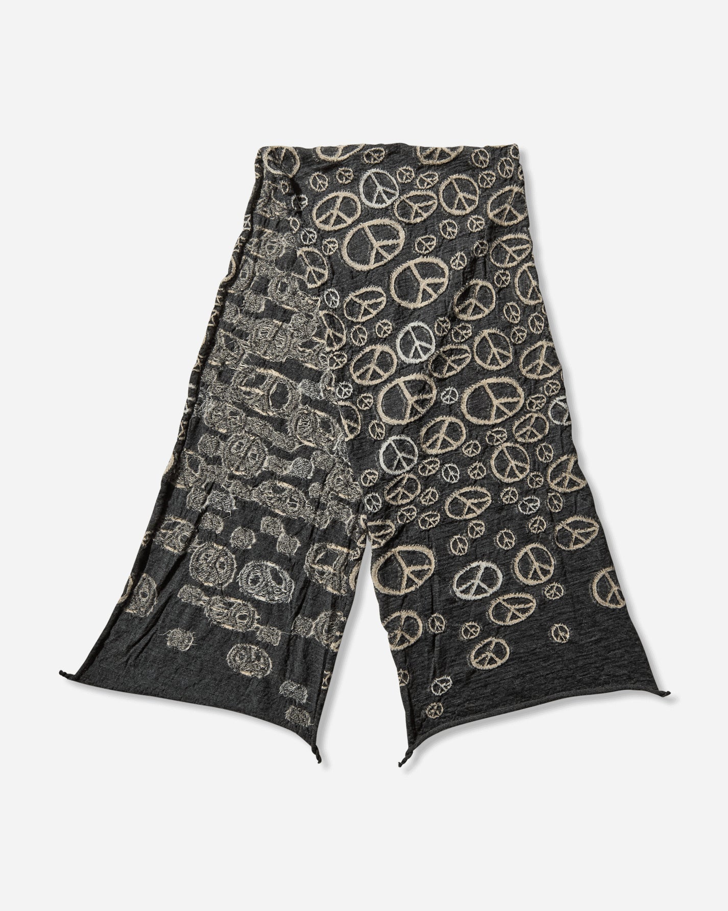 KAPITAL Fulling Wool Happy Scarf Peace Black Gloves and Scarves Scarves and Warmneck EK-1819XM BLACK