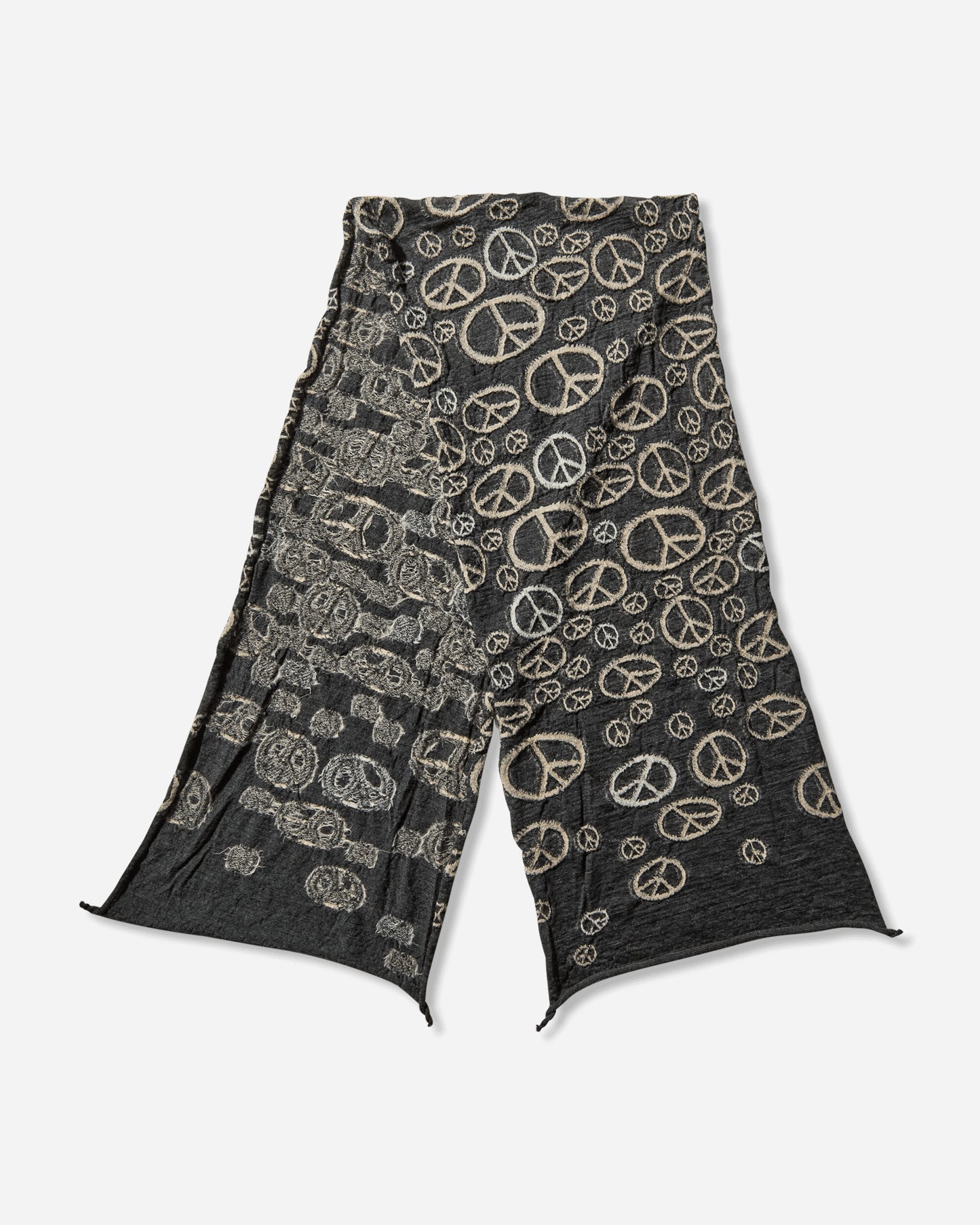 KAPITAL Fulling Wool Happy Scarf Peace Black Gloves and Scarves Scarves and Warmneck EK-1819XM BLACK