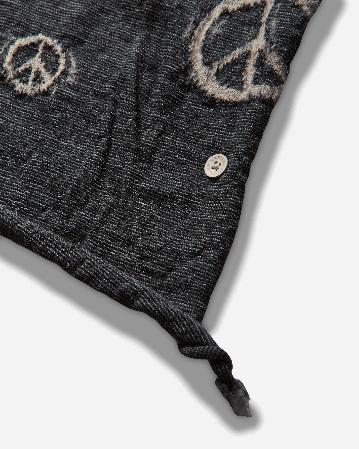 KAPITAL Fulling Wool Happy Scarf Peace Black Gloves and Scarves Scarves and Warmneck EK-1819XM BLACK
