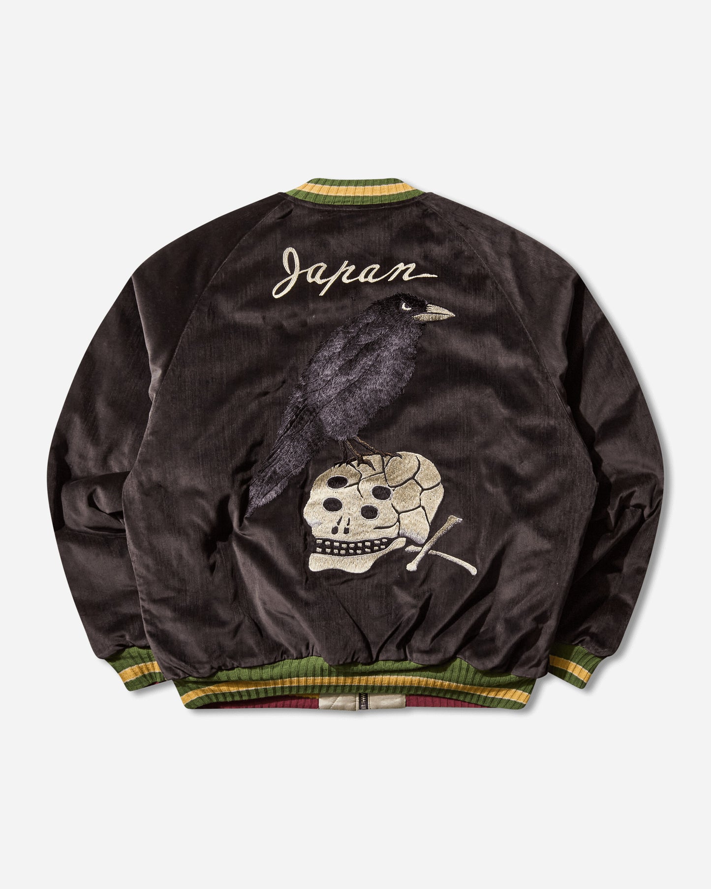 KAPITAL Velveteen Souvenir Jkt Raven & Skull Black Coats and Jackets Bomber Jackets K2503LJ031 BLACK