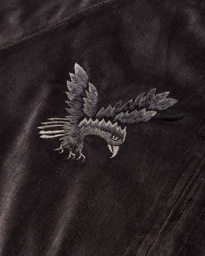 KAPITAL Velveteen Souvenir Jkt Raven & Skull Black Coats and Jackets Bomber Jackets K2503LJ031 BLACK