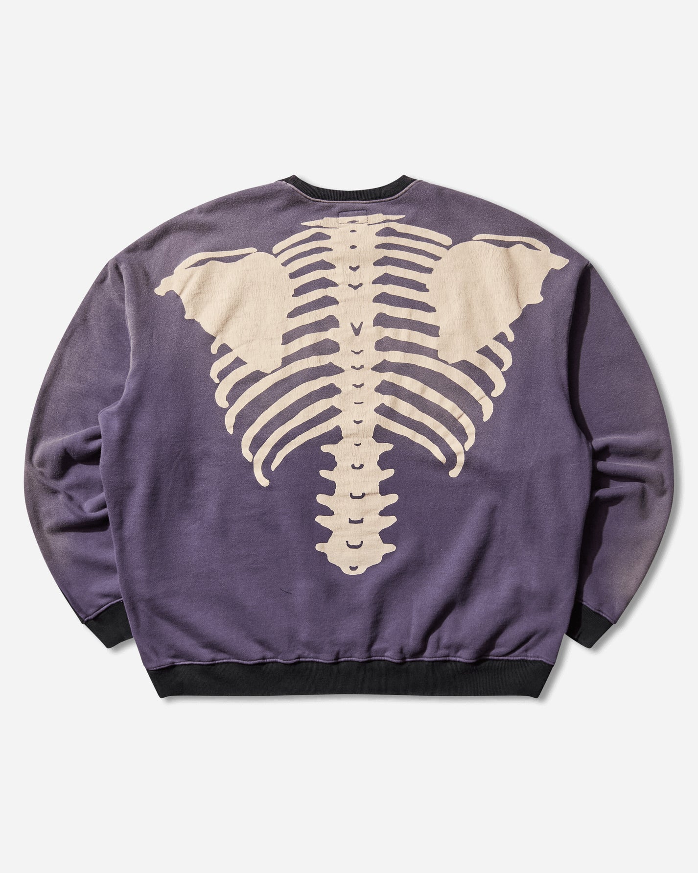 KAPITAL Sweat Knit 2Tones Reage Big Sweatshirt Bone Black/Purple Sweatshirts Crewneck EK-1139LCA BLKXPURPLE