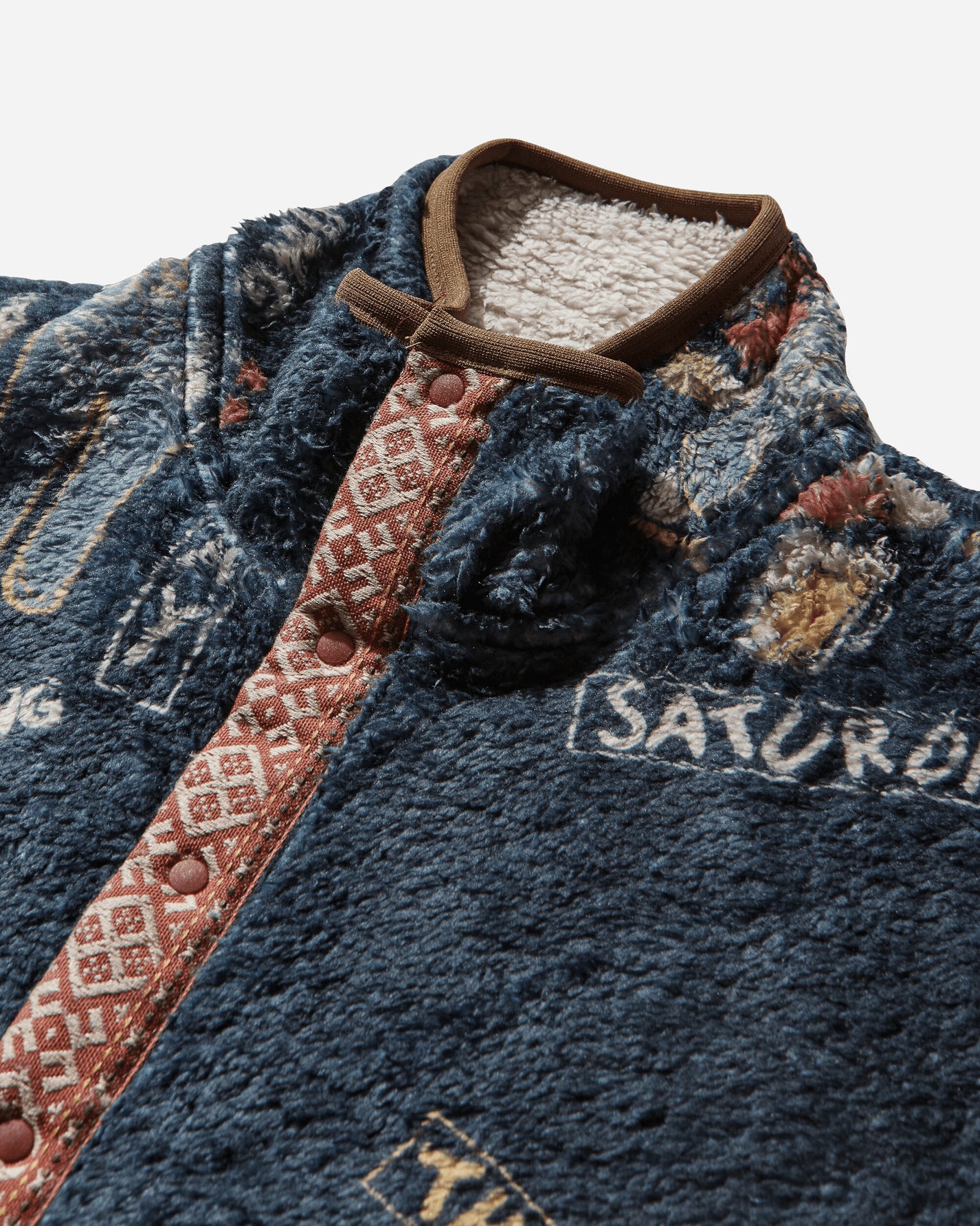 KAPITAL Kountry Calendar Fleece Pullover Navy Sweatshirts Fleece EK-1342LC NAVY