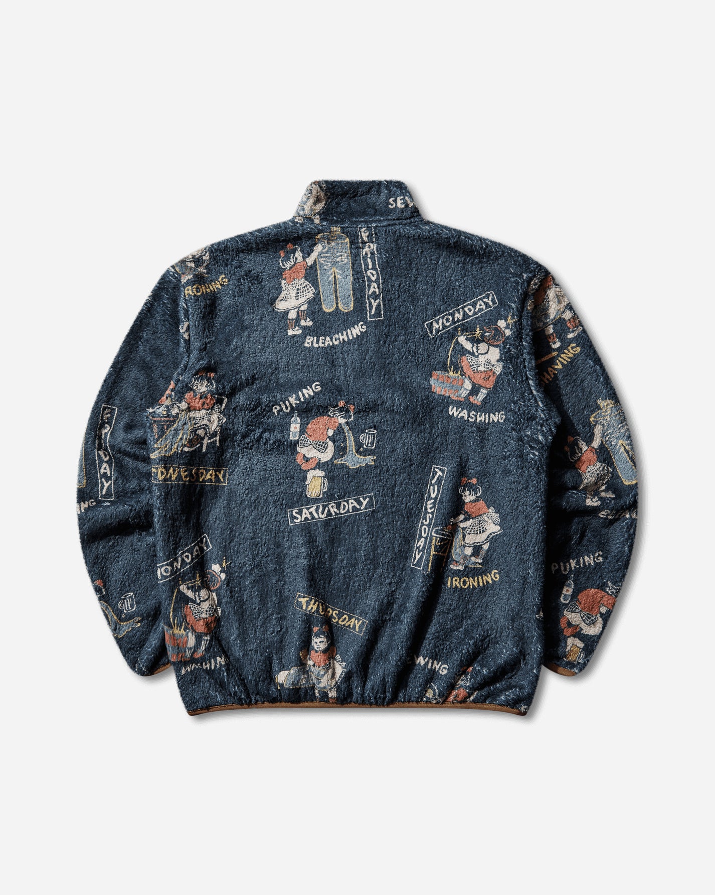 KAPITAL Kountry Calendar Fleece Pullover Navy Sweatshirts Fleece EK-1342LC NAVY