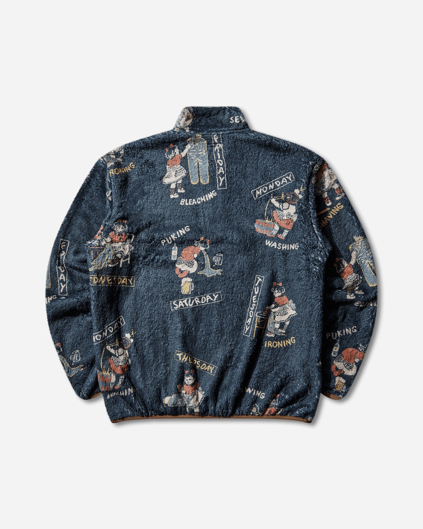 KAPITAL Kountry Calendar Fleece Pullover Navy Sweatshirts Fleece EK-1342LC NAVY