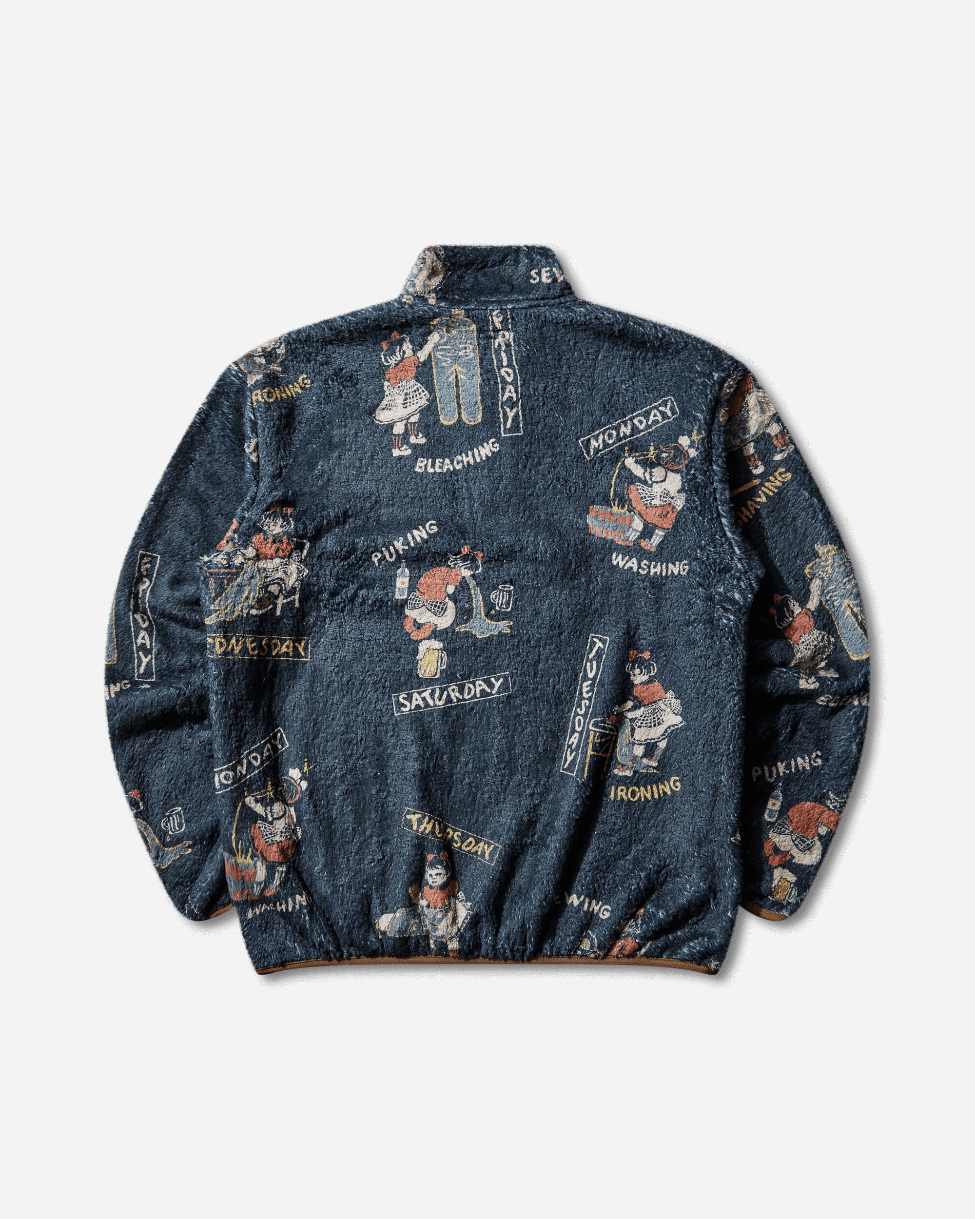 KAPITAL Kountry Calendar Fleece Pullover Navy Sweatshirts Fleece EK-1342LC NAVY