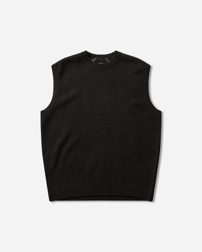 KAPITAL 5G Wool Bone Vest Black Knitwears Gilets K2410KN078 BLACK