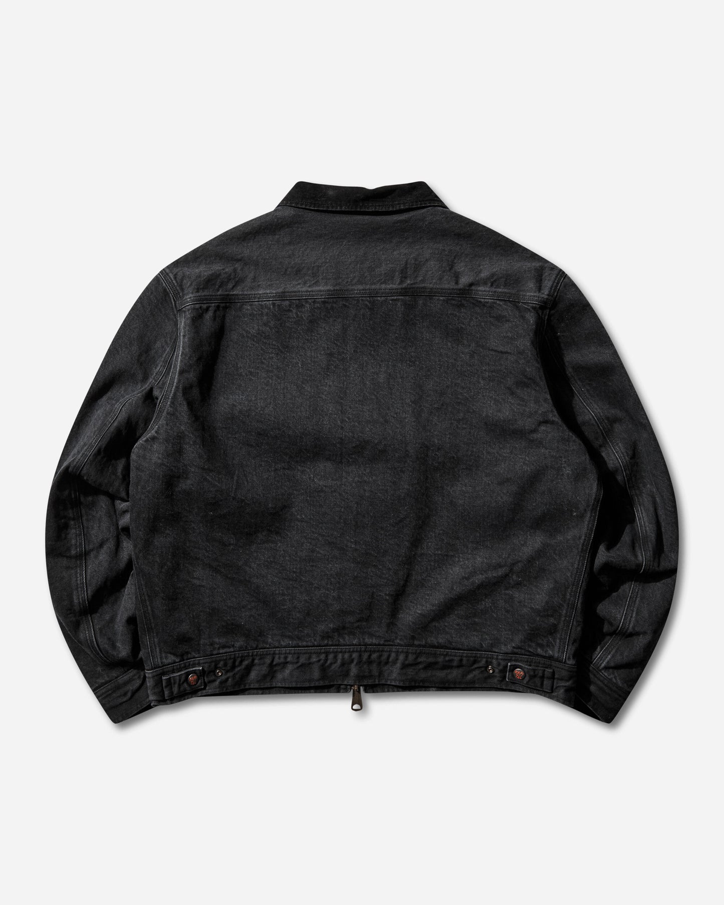 KAPITAL 14Oz Blkxblk Denim Bone Lining Reversible Zipup Work Jacket Black Coats and Jackets Jackets K2310LJ085 BLKXBLK