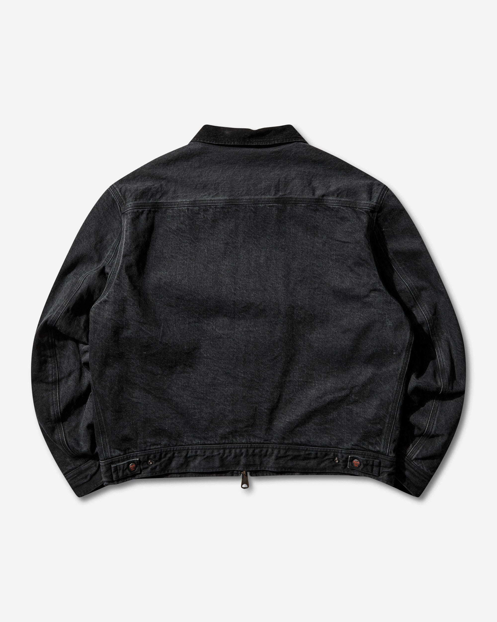 KAPITAL 14Oz Blkxblk Denim Bone Lining Reversible Zipup Work Jacket Black Coats and Jackets Jackets K2310LJ085 BLKXBLK