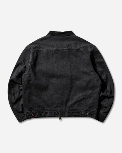 KAPITAL 14Oz Blkxblk Denim Bone Lining Reversible Zipup Work Jacket Black Coats and Jackets Jackets K2310LJ085 BLKXBLK