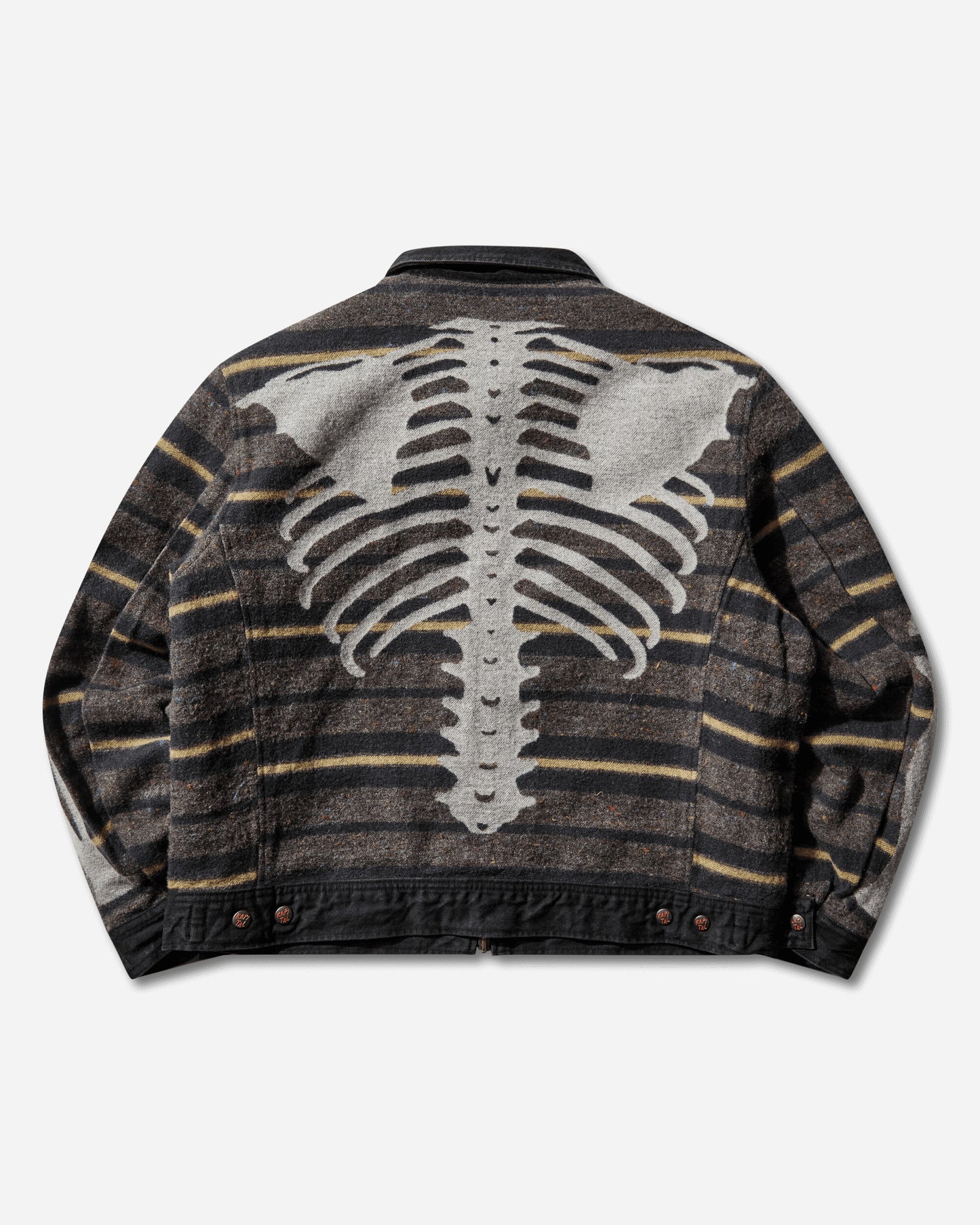 KAPITAL 14Oz Blkxblk Denim Bone Lining Reversible Zipup Work Jacket Black Coats and Jackets Jackets K2310LJ085 BLKXBLK